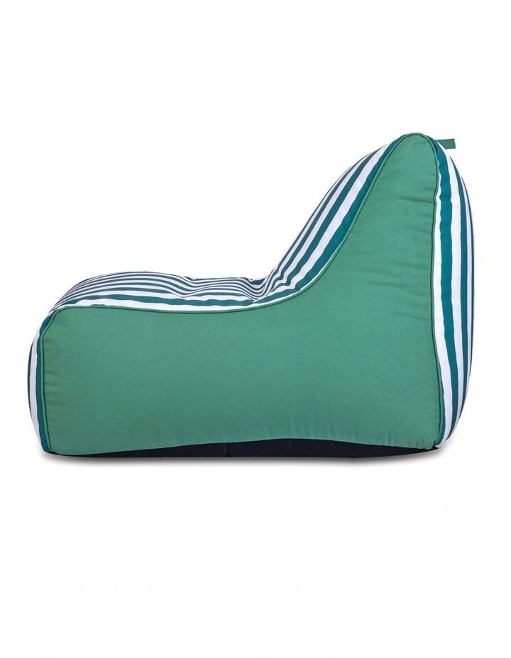 Fab Habitat Aura Garden Outdoor Lounger Bean Bag with Handle & Pocket in Green & White image 3
