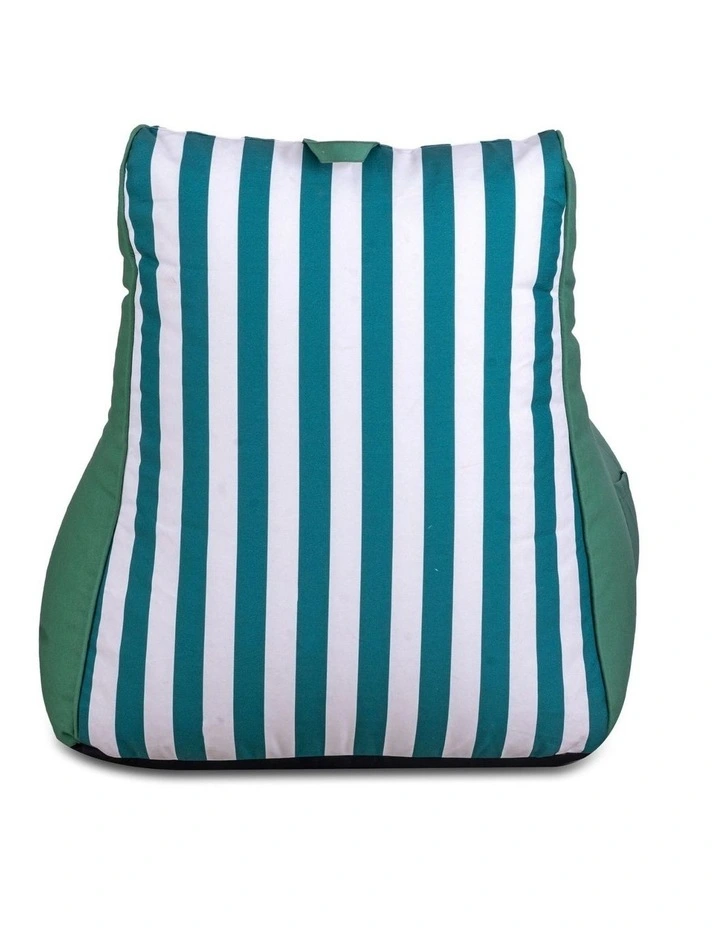 Fab Habitat Aura Garden Outdoor Lounger Bean Bag with Handle & Pocket in Green & White image 4
