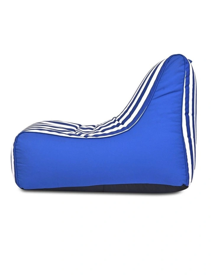 Fab Habitat Aura Garden Outdoor Lounger Bean Bag with Handle & Pocket in Blue & White image 3