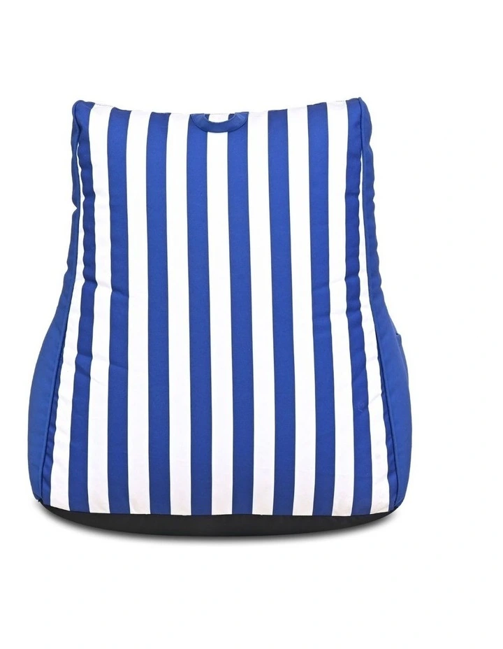 Fab Habitat Aura Garden Outdoor Lounger Bean Bag with Handle & Pocket in Blue & White image 4