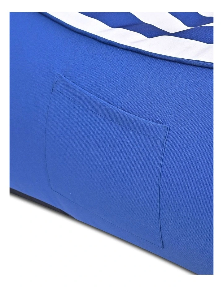 Fab Habitat Aura Garden Outdoor Lounger Bean Bag with Handle & Pocket in Blue & White image 5