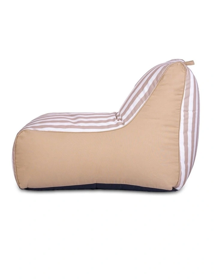 Fab Habitat Aura Garden Outdoor Lounger Bean Bag with Handle & Pocket in Beige & White image 3