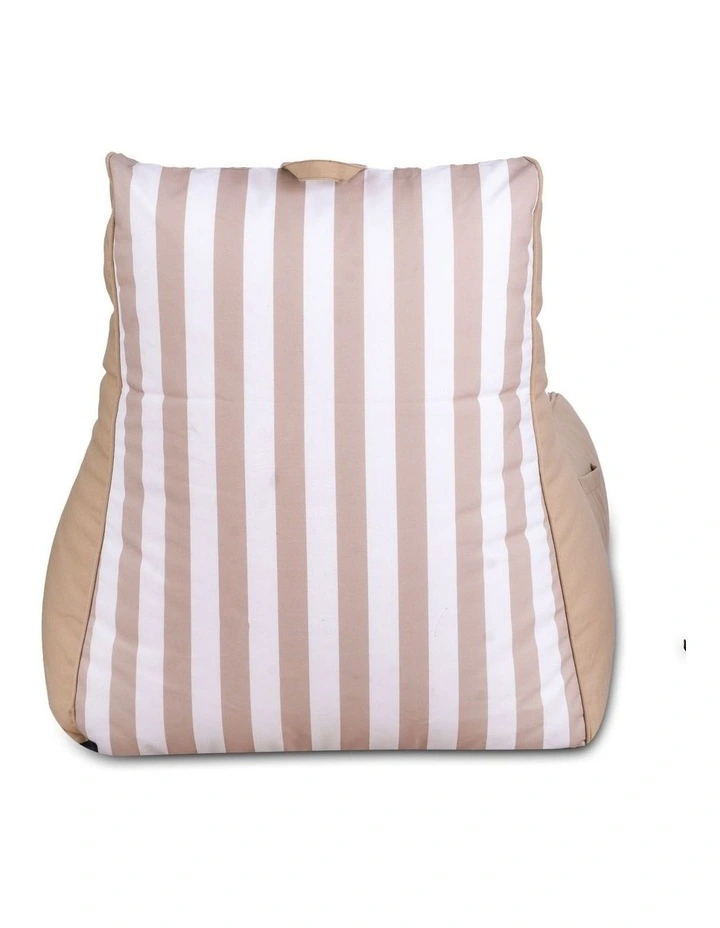 Fab Habitat Aura Garden Outdoor Lounger Bean Bag with Handle & Pocket in Beige & White image 4