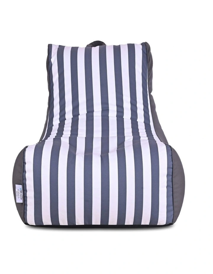 Fab Habitat Aura Garden Outdoor Lounger Bean Bag with Handle & Pocket in Navy & White image 2