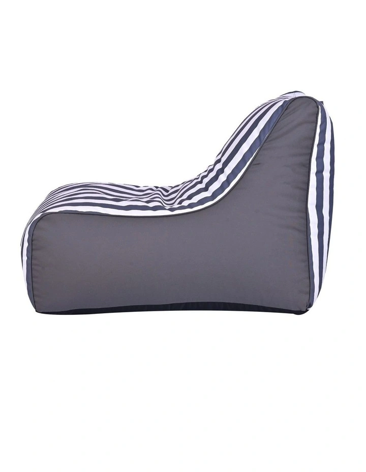 Fab Habitat Aura Garden Outdoor Lounger Bean Bag with Handle & Pocket in Navy & White image 3
