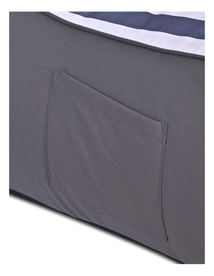 Fab Habitat Aura Garden Outdoor Lounger Bean Bag with Handle & Pocket in Navy & White image 5