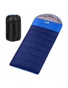 Mountview Sleeping Bag Extra Wide 230x100cm 3 Season Waterproof Hiking Blue