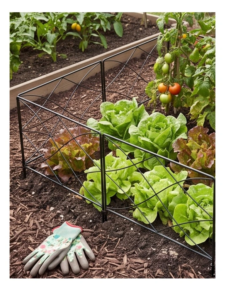 Lambu Garden Fence Panel 5 Pc Q195 Steel Rust Proof Border for Flower Beds Black image 6