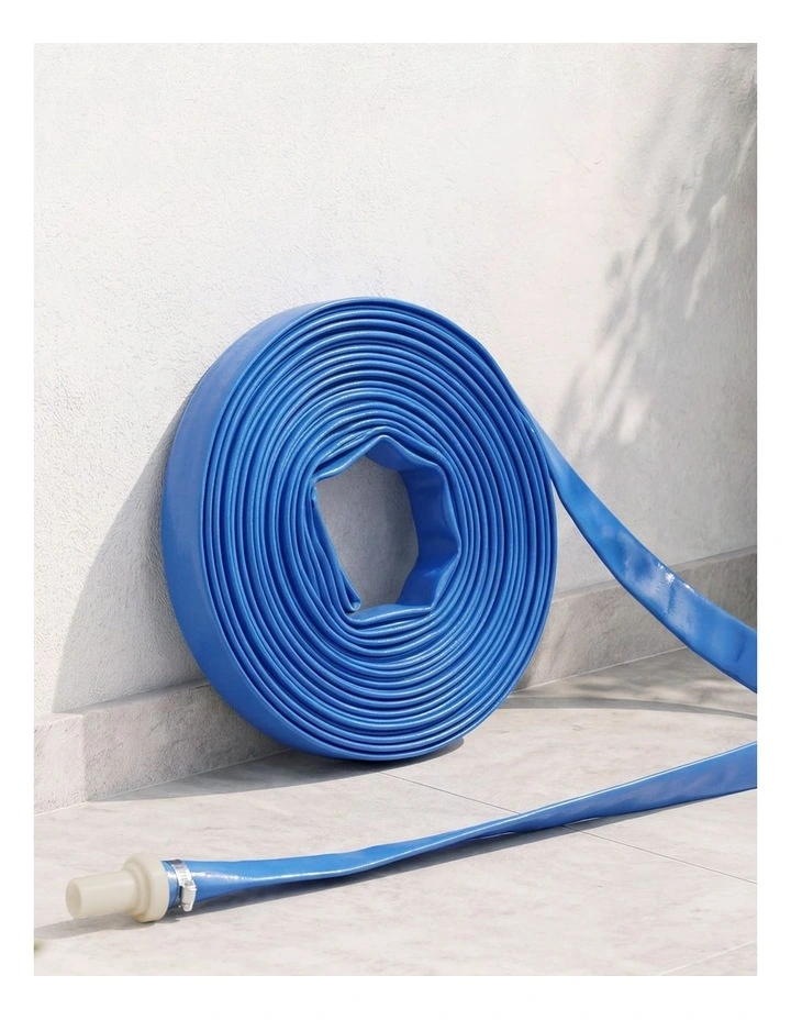 Traderight Hose Pipe 2.54cm Reinforced PVC 20m for Home Pool Drainage Pump Blue image 7
