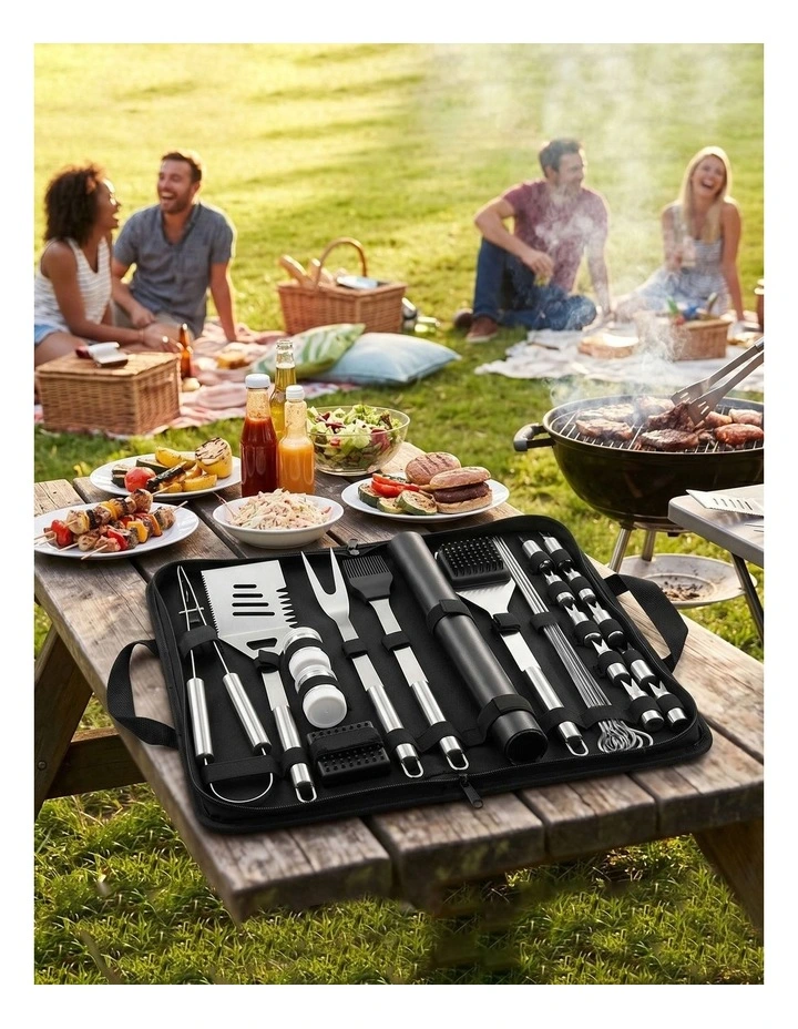 Moyasu BBQ Tool Set 20Pc Stainless Steel Grill Kit Case Camping Cooking image 3