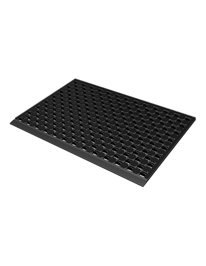 Marlow Front Door Mat 90x60cm TPE Raised Wave Drainage for Entrance Black image 1