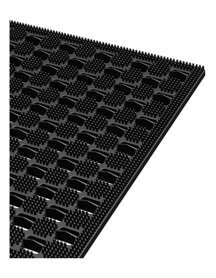 Marlow Front Door Mat 90x60cm TPE Raised Wave Drainage for Entrance Black image 4