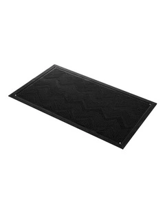 Marlow Front Door Mat TPE Non Slip Low Profile with Drainage Holes Black