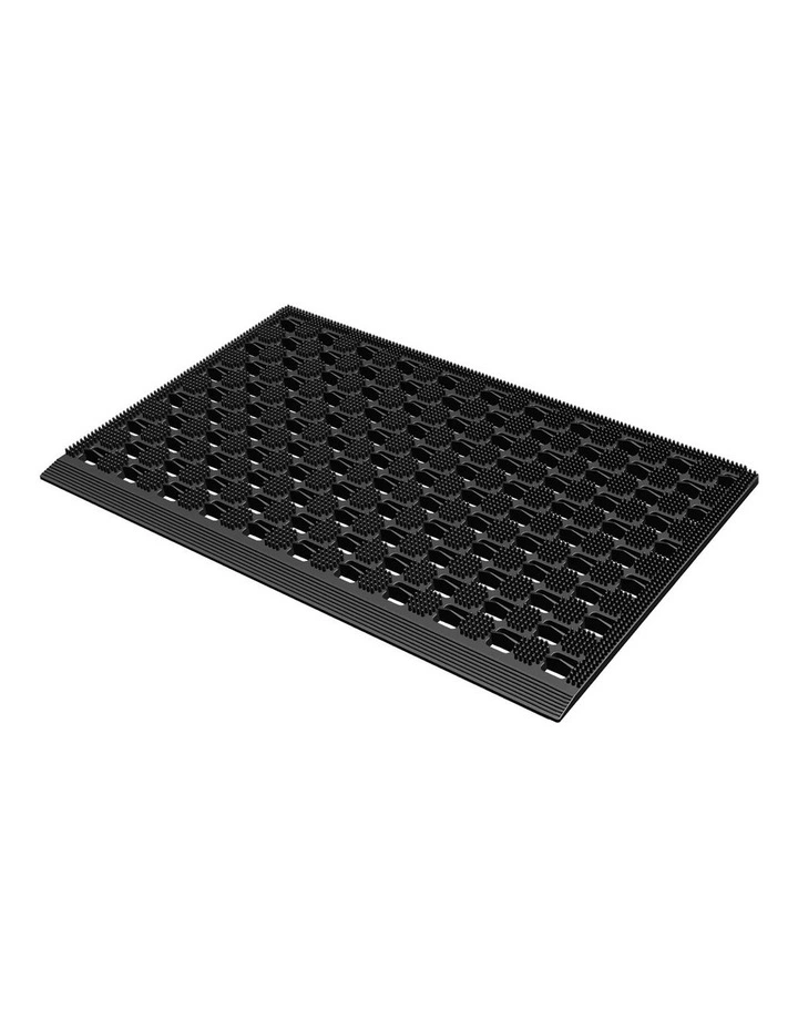 Marlow Front Door Mat 75x43cm TPE Raised Wave Drainage for Entrance Black image 1
