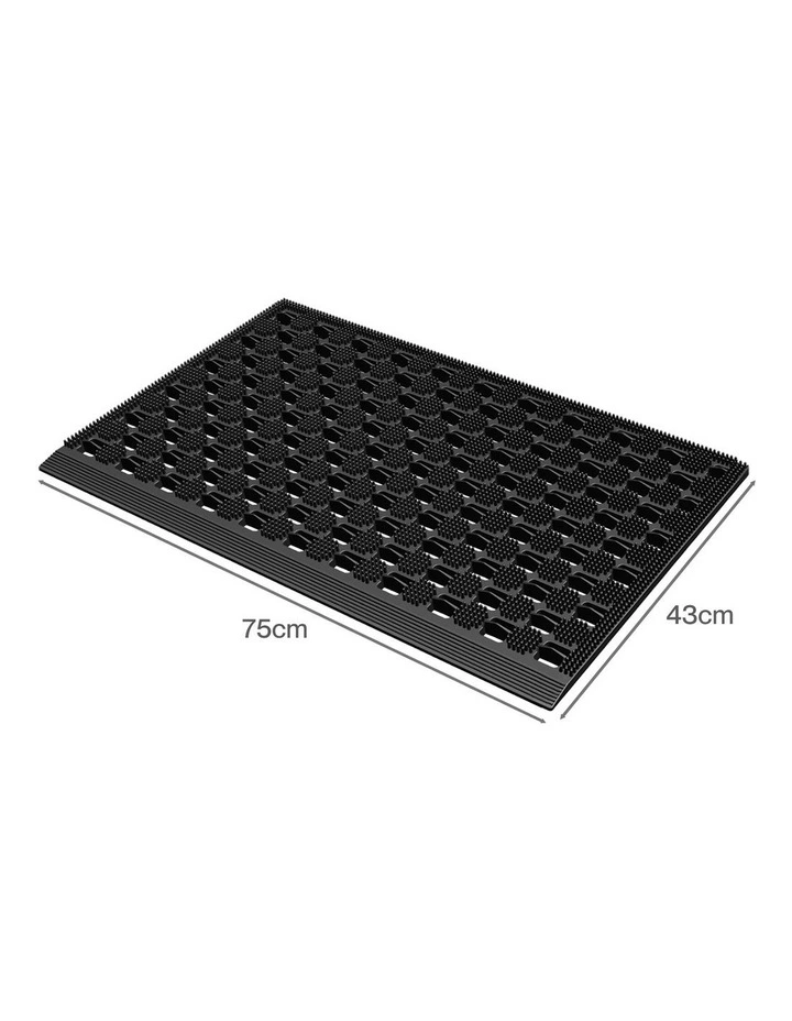 Marlow Front Door Mat 75x43cm TPE Raised Wave Drainage for Entrance Black image 2