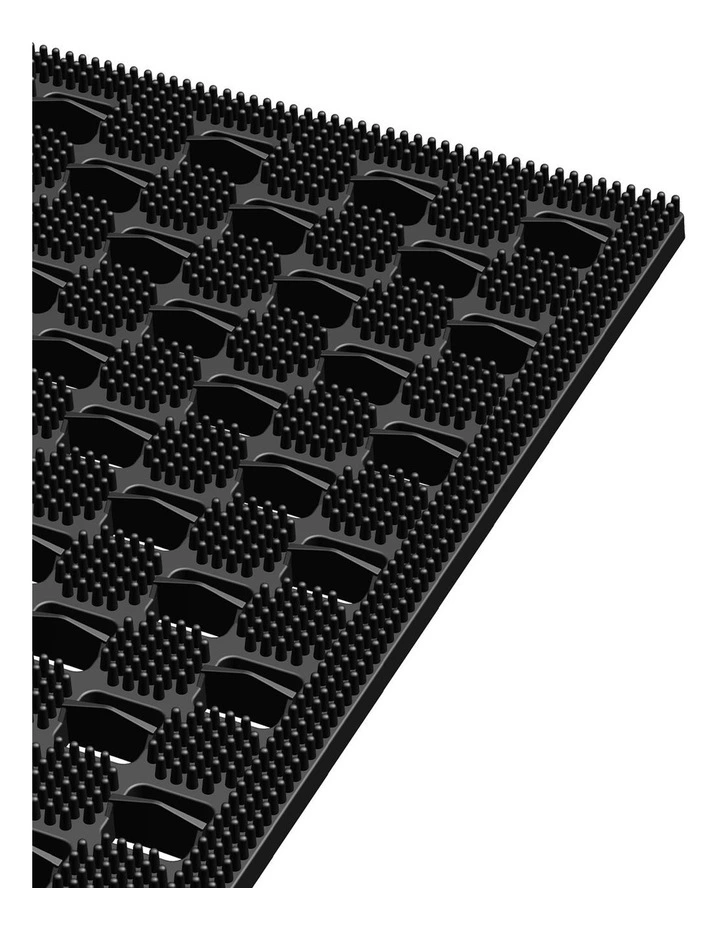 Marlow Front Door Mat 75x43cm TPE Raised Wave Drainage for Entrance Black image 4