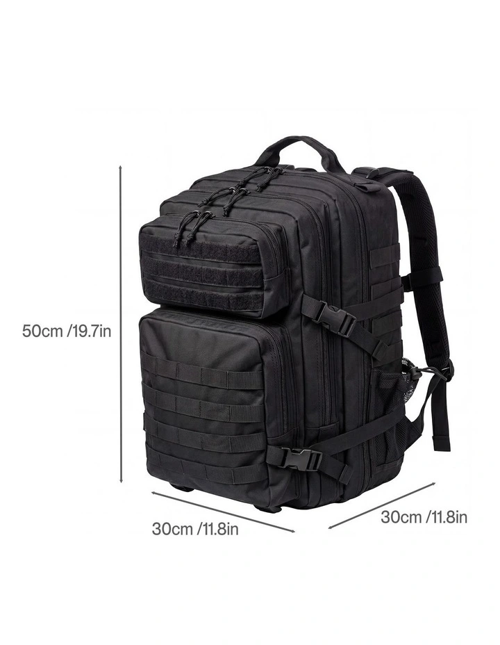 Slimbridge 45L Military Tactical Backpack Rucksack Hiking Travel Bag Black image 2