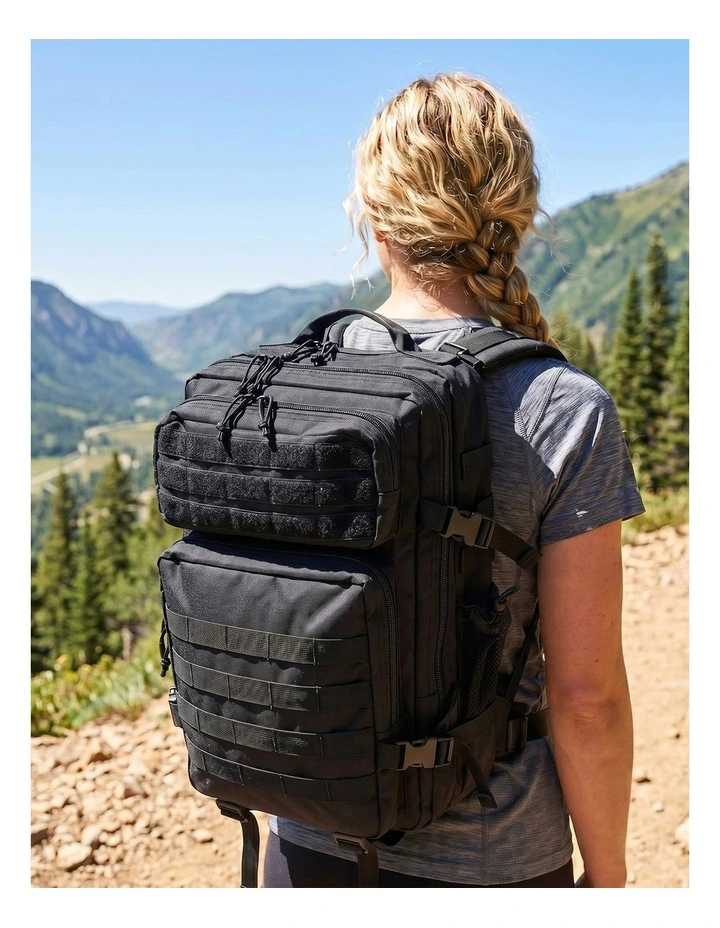 Slimbridge 45L Military Tactical Backpack Rucksack Hiking Travel Bag Black image 3