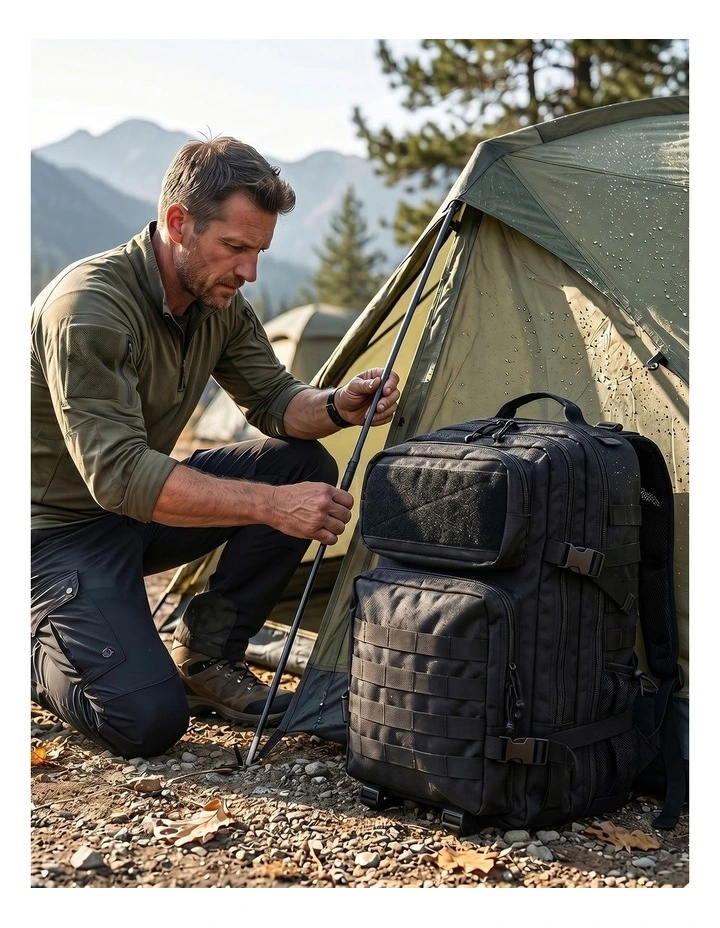 Slimbridge 45L Military Tactical Backpack Rucksack Hiking Travel Bag Black image 4