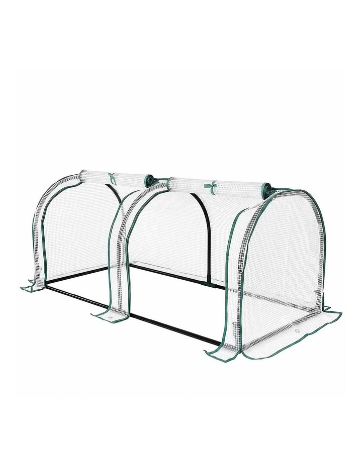 Lambu Mini Greenhouse Dual Zone PE Cover Tunnel Frame for Garden Transparent image 1