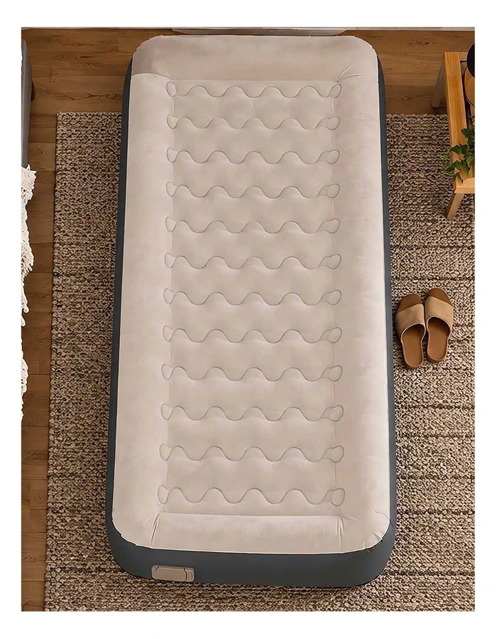 DreamZ Inflatable Mattress TPU Air Bed with Pillow Pump Camping Single Grey image 6