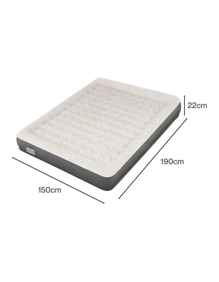 DreamZ Inflatable Mattress TPU Air Bed with Pillow Pump Camping Double Grey image 2