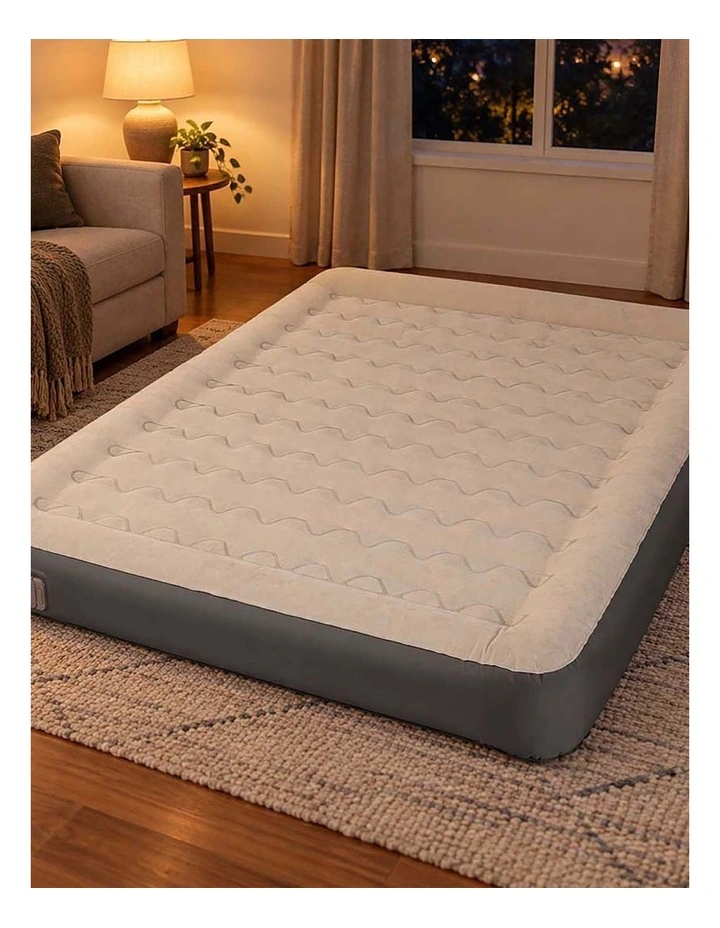 DreamZ Inflatable Mattress TPU Air Bed with Pillow Pump Camping Double Grey image 7