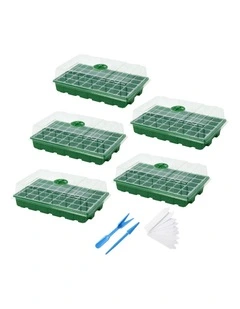 Toque Seedling Tray 5 Pack Greenhouse Kit With Vented Dome For Grouth Green