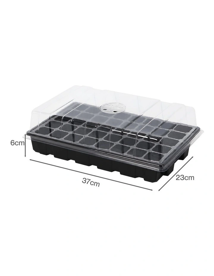 Toque Seedling Tray 5 Pack Starter Kit With Vented Dome For Greenhouse Black image 2