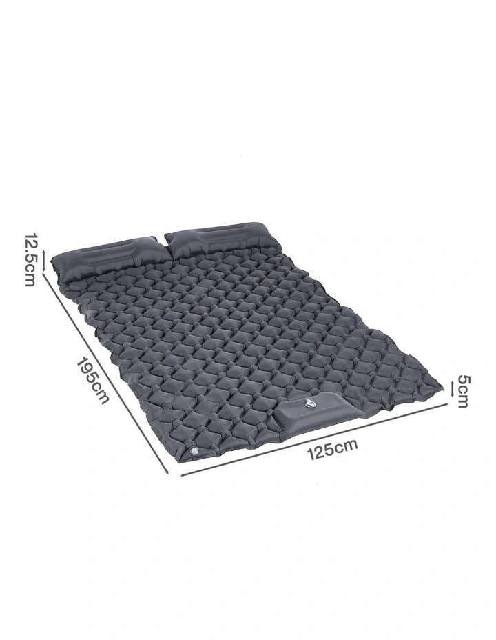 DreamZ Camping Mattress Sleeping Pad Inflation 40D Nylon TPU Camping Grey image 2