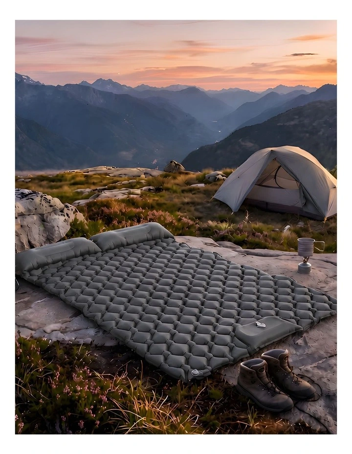 DreamZ Camping Mattress Sleeping Pad Inflation 40D Nylon TPU Camping Grey image 6