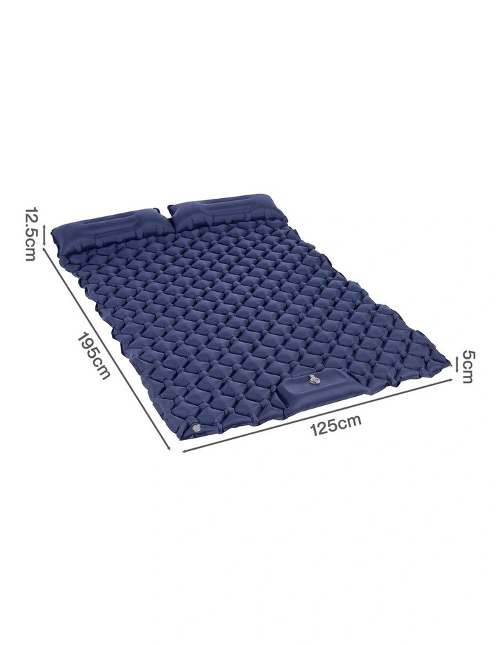 DreamZ Camping Mattress Sleeping Pad Inflation 40D Nylon TPU Camping Blue image 2