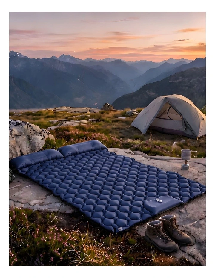 DreamZ Camping Mattress Sleeping Pad Inflation 40D Nylon TPU Camping Blue image 6