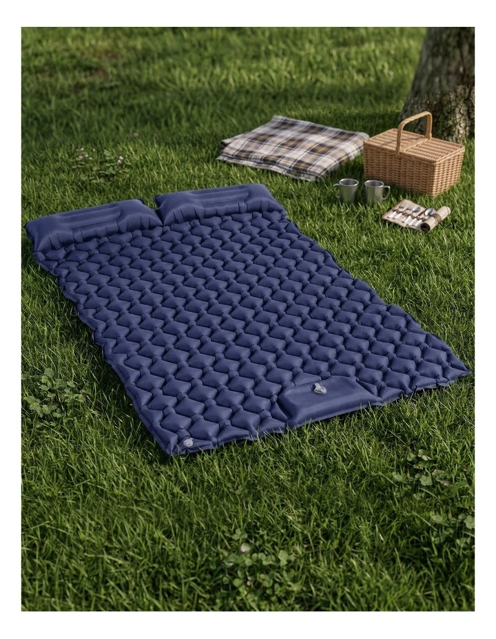DreamZ Camping Mattress Sleeping Pad Inflation 40D Nylon TPU Camping Blue image 7