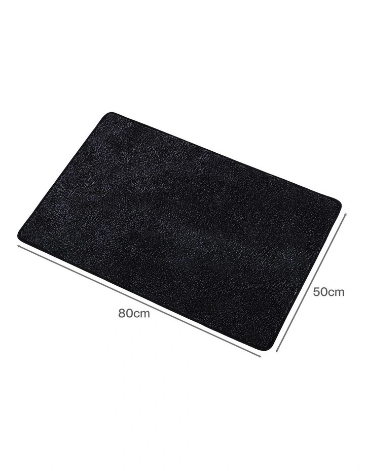 Marlow Door Mat Indoor 80x50cm Non Slip Washable Rug For Front Coal Grey image 2