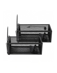Toque Mouse Trap Humane Live Catch Rat Cage Reusable Zinc Iron Garage Black 2pc