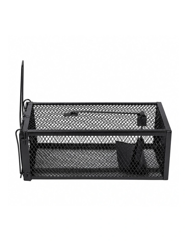 Toque Mouse Trap Humane Live Catch Rat Cage Reusable Zinc Iron Garage Black 2pc image 5