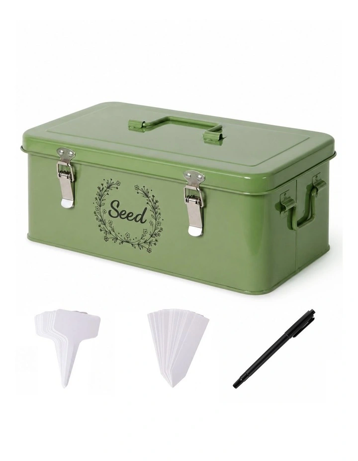 Do Not Store Boxes Sign Toque TOQUE Seed Storage Box 4-Compartment Organiser Metal Seed Box ...
