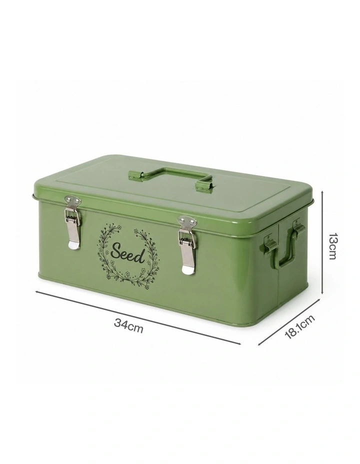 Do Not Store Boxes Sign Toque TOQUE Seed Storage Box 4-Compartment Organiser Metal Seed Box ...