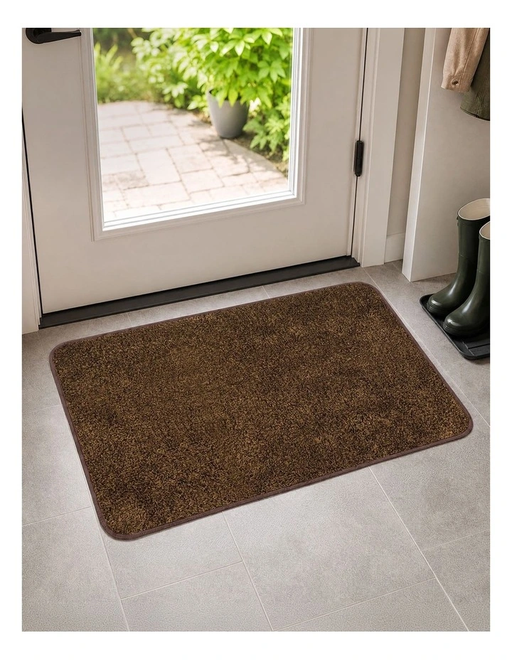 Marlow Door Mat Non Slip Absorbent Washable Pet Friendly for Entrance Brown image 6