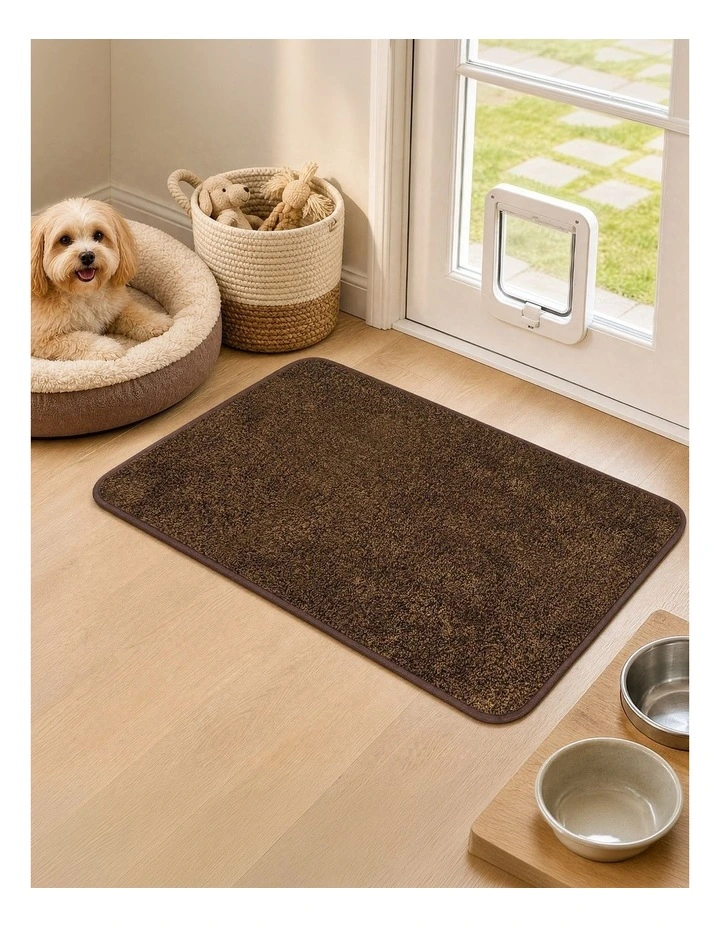 Marlow Door Mat Non Slip Absorbent Washable Pet Friendly for Entrance Brown image 7