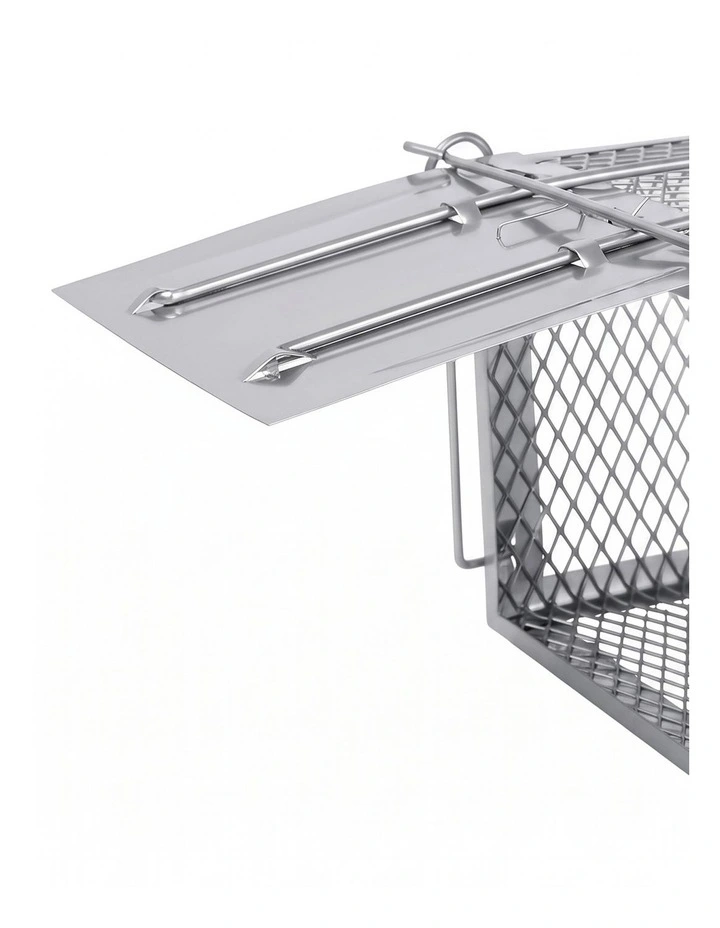 Toque Mouse Trap Humane Live Catch Rat Cage Reusable Zinc Iron Garage Silver 2pc image 4