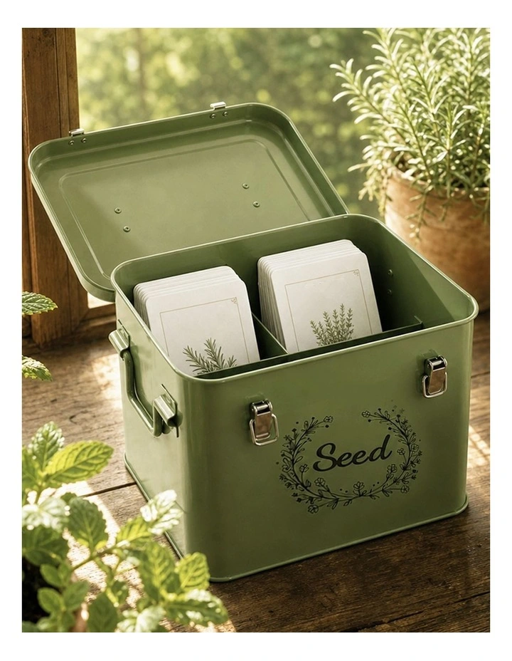 Do Not Store Boxes Sign Toque TOQUE Seed Storage Box Seed Organiser with 3 Compartments Metal ...