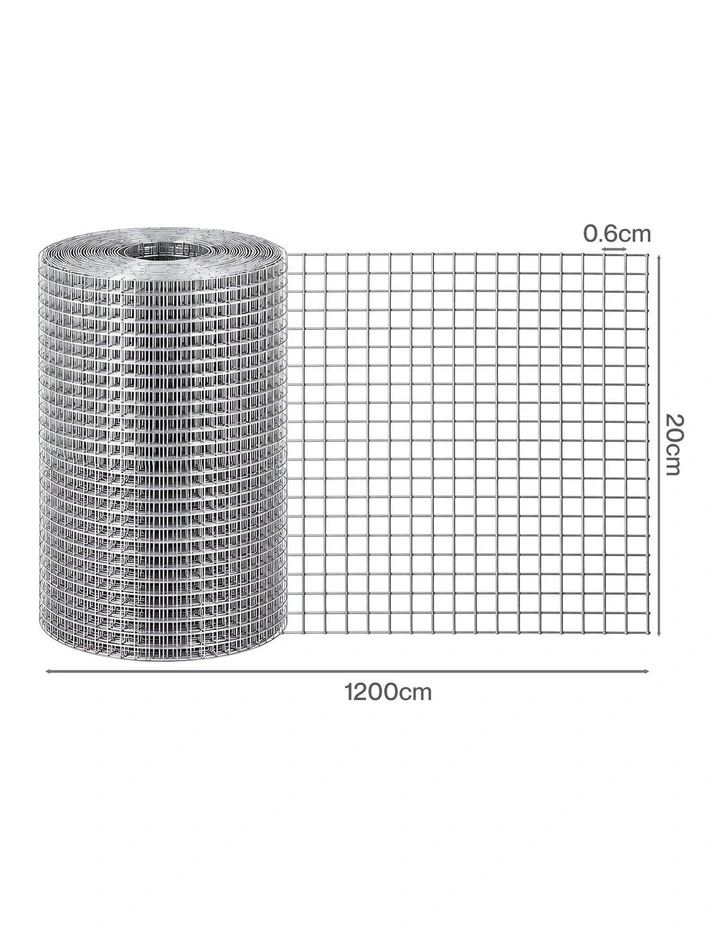 Lambu Rat Mesh Galvanized Steel 6mm 12mx20cm Roll Garden Pest Control Silver image 2