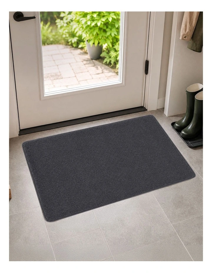 Marlow Door Mat Non Slip Absorbent Washable Pet Friendly for Entrance Grey image 6