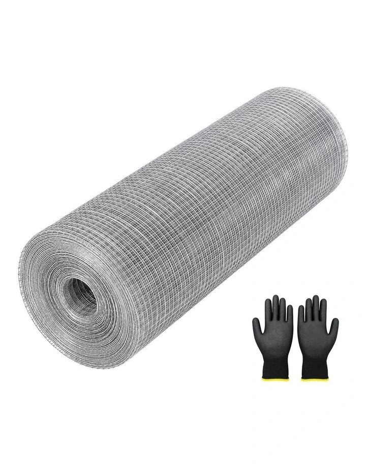 Lambu Rat Mesh Galvanized Steel 6mm 12mx40cm Roll Garden Pest Control Silver image 1