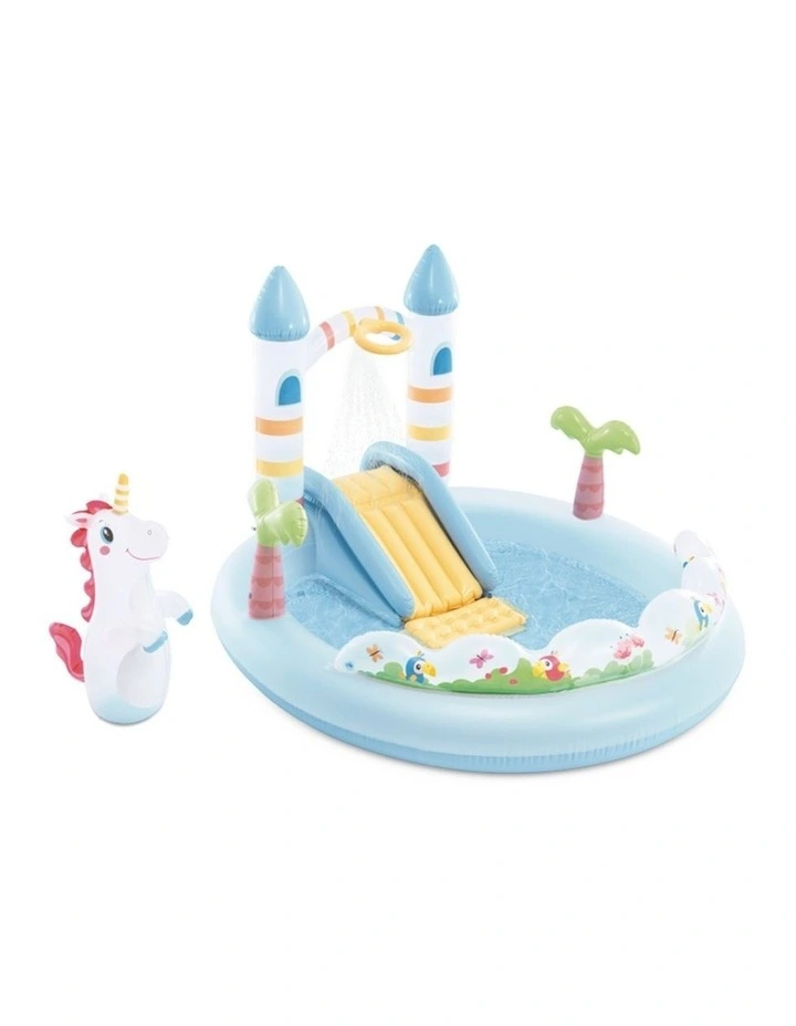 Intex Kids Unicorn Castle Water Play Centre Inflatable Pool Multicolour 2y image 1