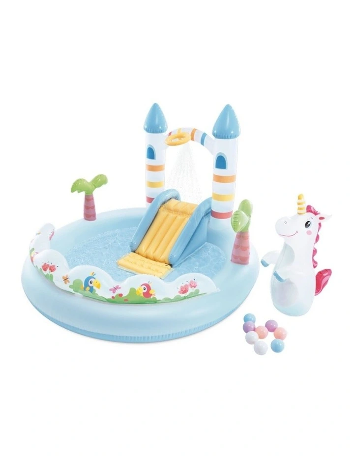Intex Kids Unicorn Castle Water Play Centre Inflatable Pool Multicolour 2y image 2