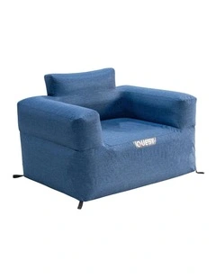 Quest Outdoors Air Inflatable Sofa 1 Seater Camping Furniture Blue