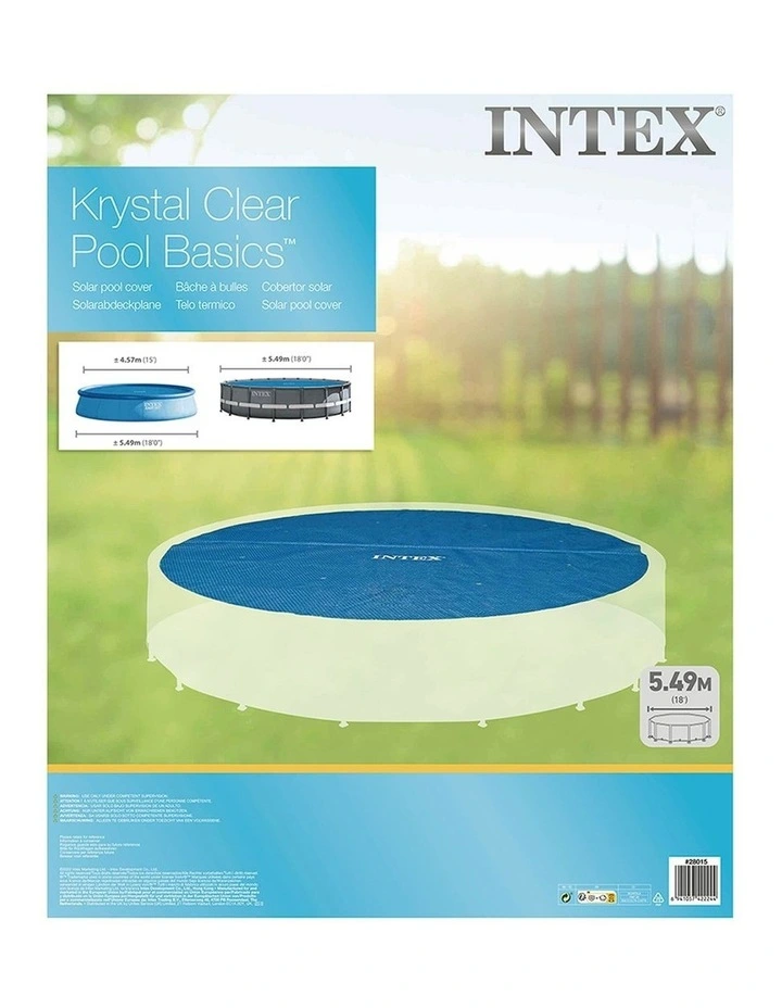 Intex 5.49m Above Ground Solar Outdoor Pool Cover Efficient Blue image 5
